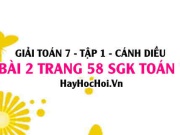 Giải bài 2 trang 58 Toán 7 Tập 1 SGK Cánh Diều: Tính chất dãy...